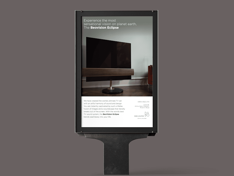 Cover image for Bang & Olufsen, OOH Ad