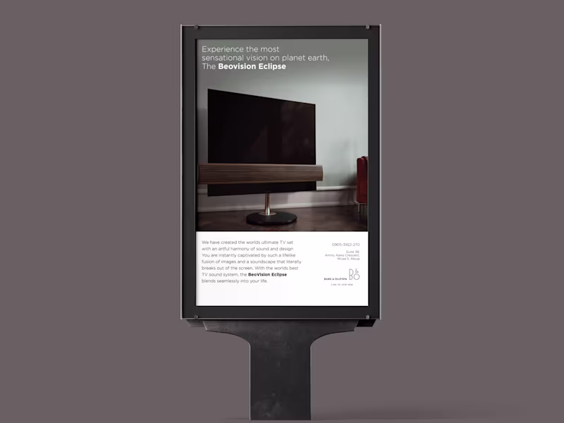 Cover image for Bang & Olufsen, OOH Ad