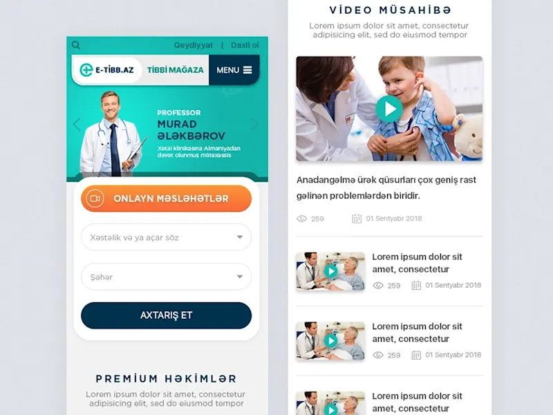 Cover image for E-tibb.az - Health care company responsive design