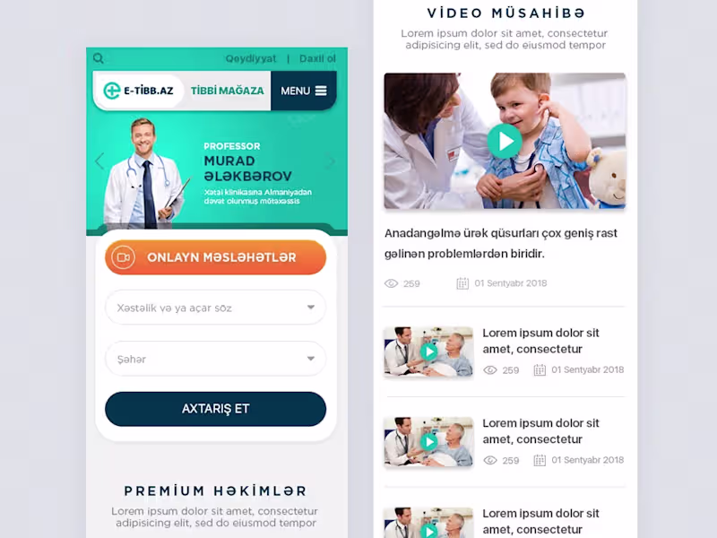 Cover image for E-tibb.az - Health care company responsive design