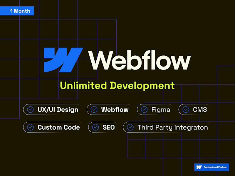 Cover image for 1 month Unlimited UI/UX Design & Webflow Development