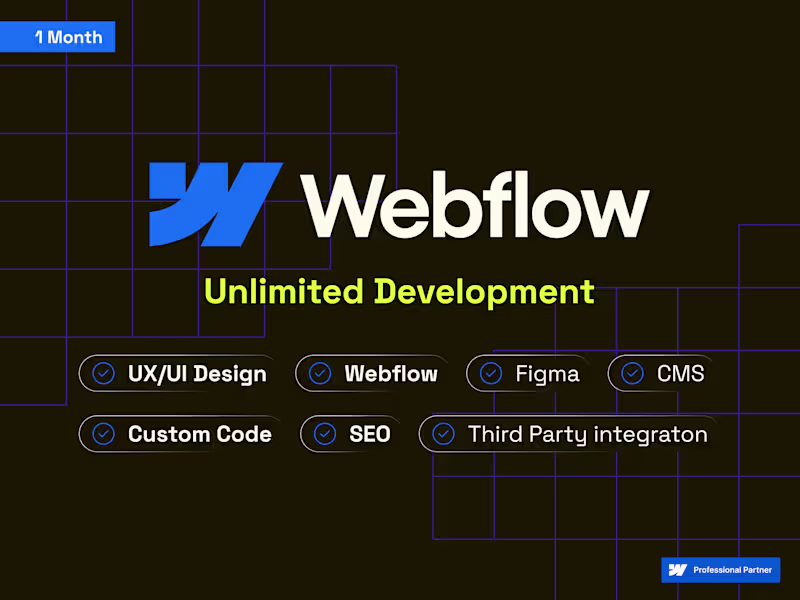 Cover image for 1 month Unlimited UI/UX Design & Webflow Development
