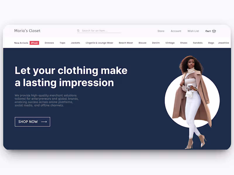 Cover image for Fashion E-Commerce Website Design