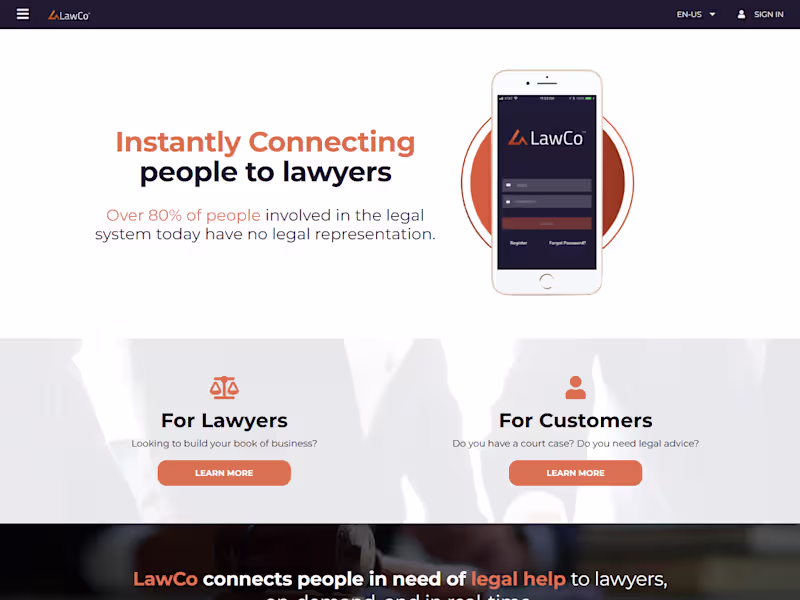 Cover image for LawCo Web & Mobile App – Smart Legal Connection Platform