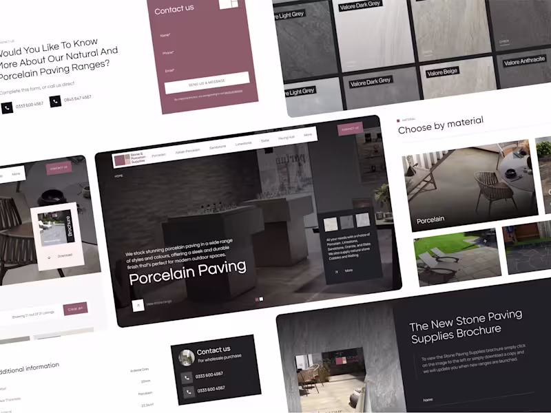 Cover image for Webflow website design and development. Paving supply company