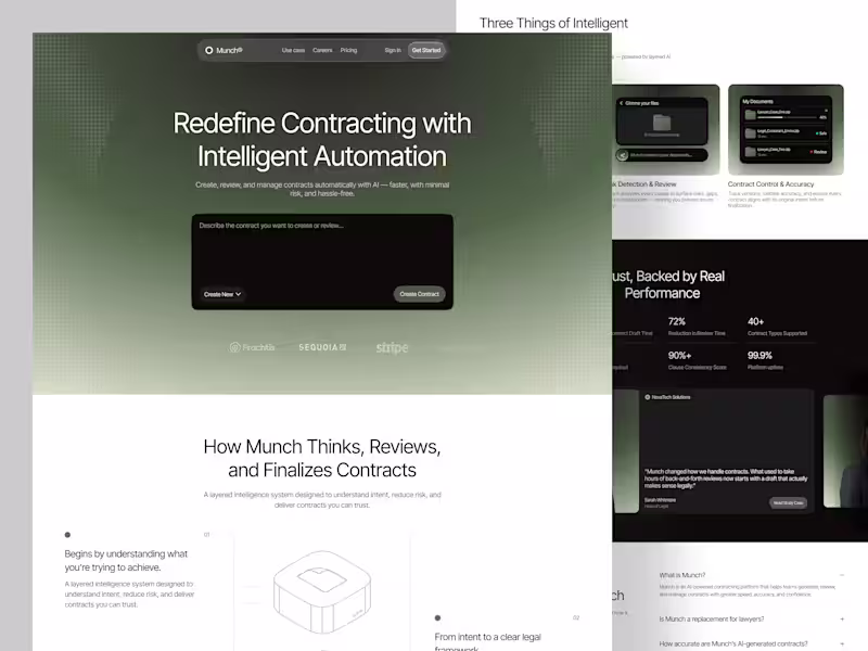 Cover image for Munch - AI Contract Lifecycle Management Website