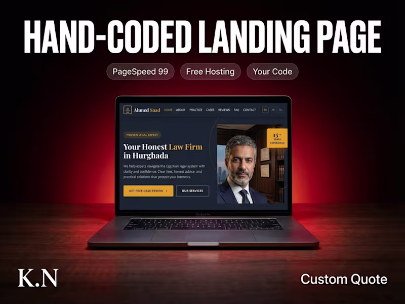 Cover image for Hand-Coded Landing Page — Custom Quote