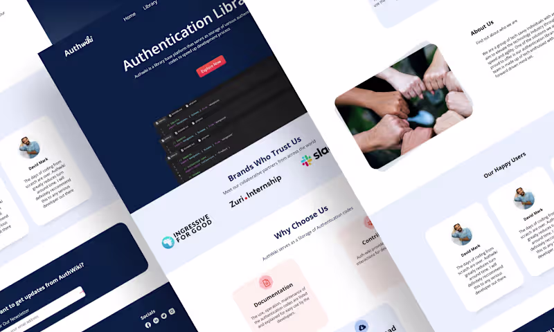 Cover image for Authwiki website design