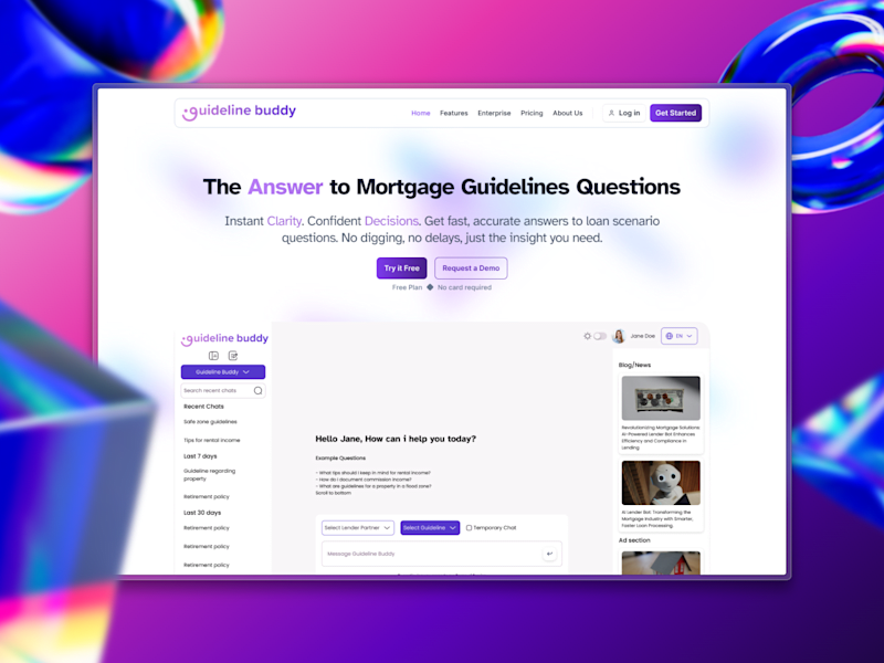 Cover image for Guideline Buddy - AI-Powered Mortgage Guideline Chatbot