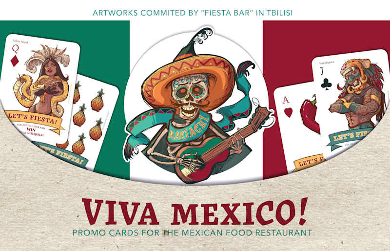 Cover image for "VIVA MEXICO!" - Promo Cards for Mexican Restaurant :: Behance