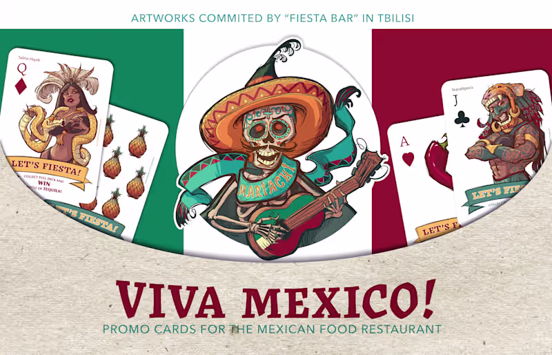 Cover image for "VIVA MEXICO!" - Promo Cards for Mexican Restaurant :: Behance