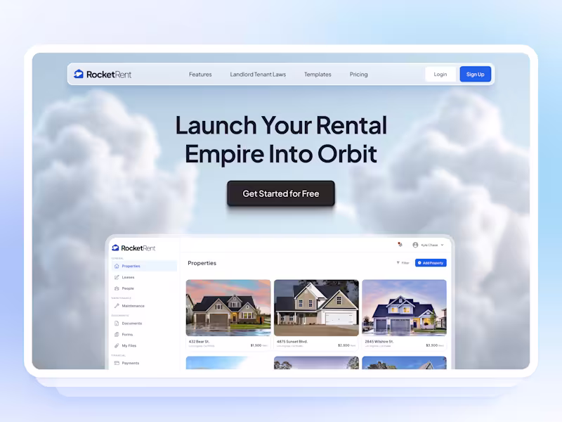 Cover image for RocketRent Property Management Dashboard Design
