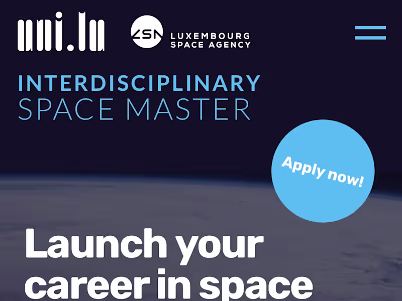 Cover image for Interdisciplinary Space Master - University of Luxem…