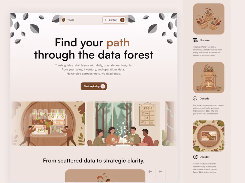 Cover image for Treela | Data-Focused Landing Page