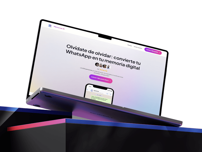 Cover image for Memorae Landing Page Design for WhatsApp Integration