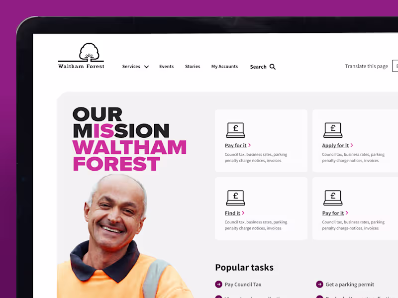 Cover image for Waltham Forest Website Redesign