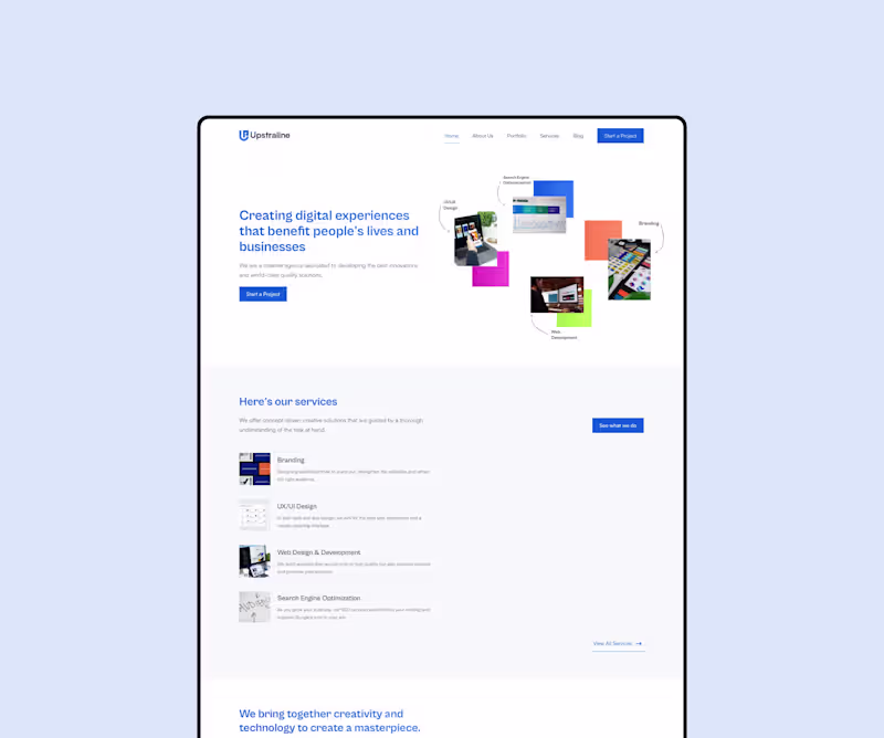 Cover image for Upstraline Creative – Modern Agency Website