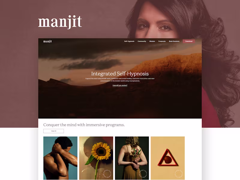Cover image for Mindset Coach Website – Designed & Developed for Manjit App