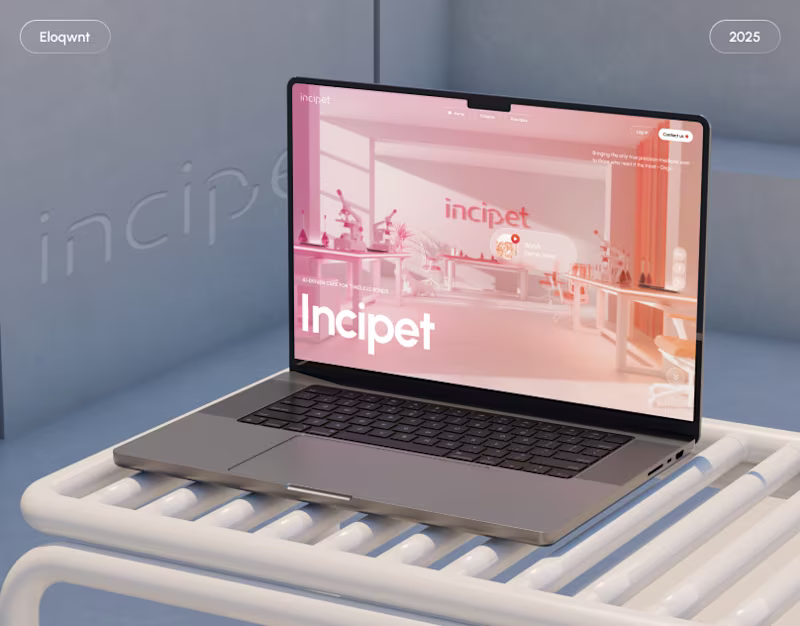 Cover image for Incipet - AI Vet Startup Web Design | UX UI