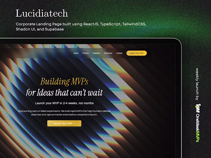 Cover image for Lucidiatech Corporate Landing Page Development