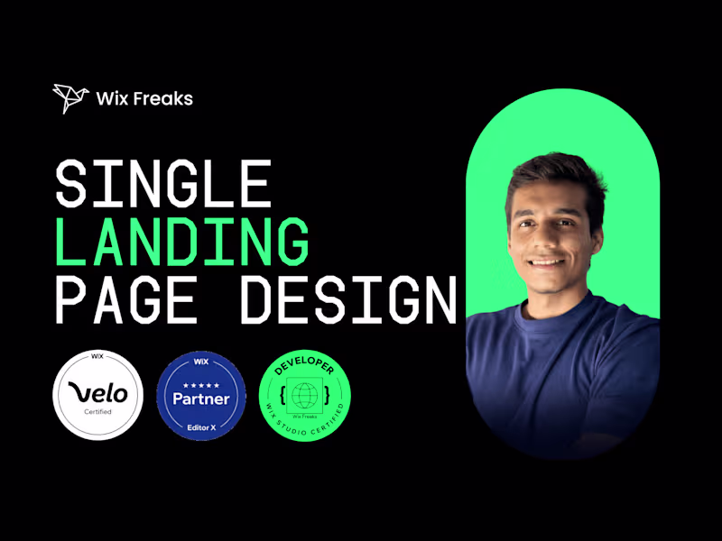 Cover image for Landing Page Design And Implementation On Wix Studio