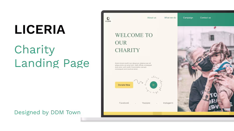 Cover image for LICERIA - Charity Landing Page