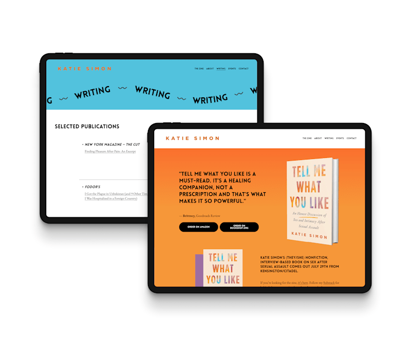 Cover image for Website Redesign for Katie Simon's Book Launch