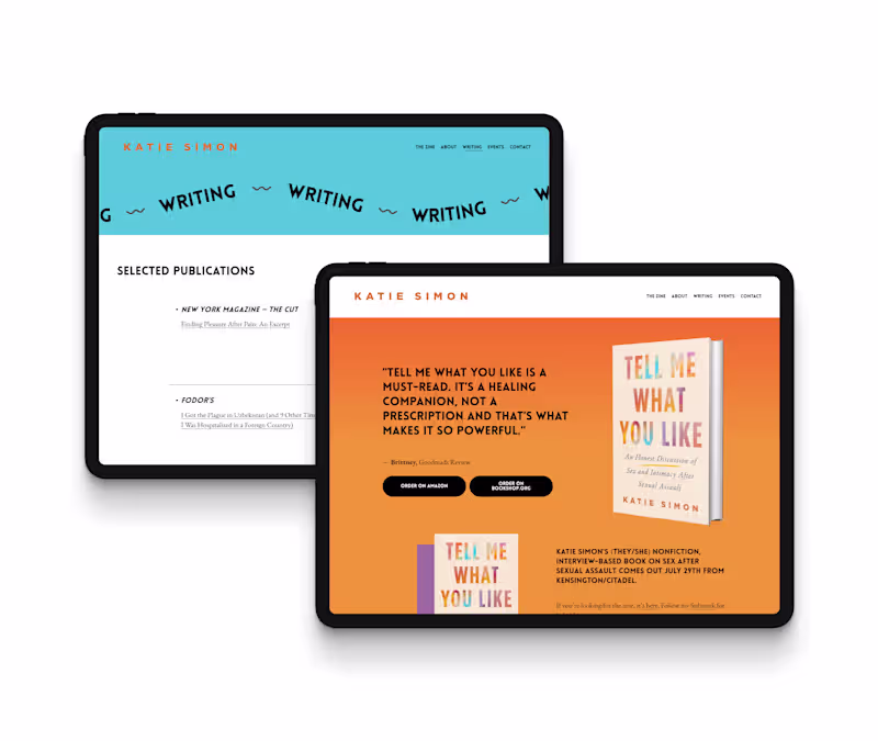 Cover image for Website Redesign for Katie Simon's Book Launch