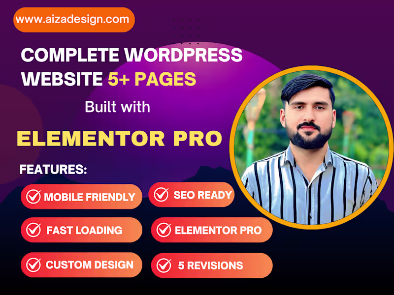 Cover image for I will build a Complete 5-Page WordPress Site with Elementor Pro