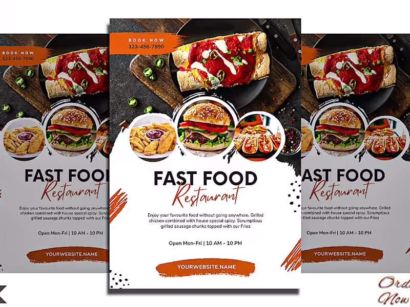 Cover image for I will design creative food flyer, party flyer, corporate flyer,