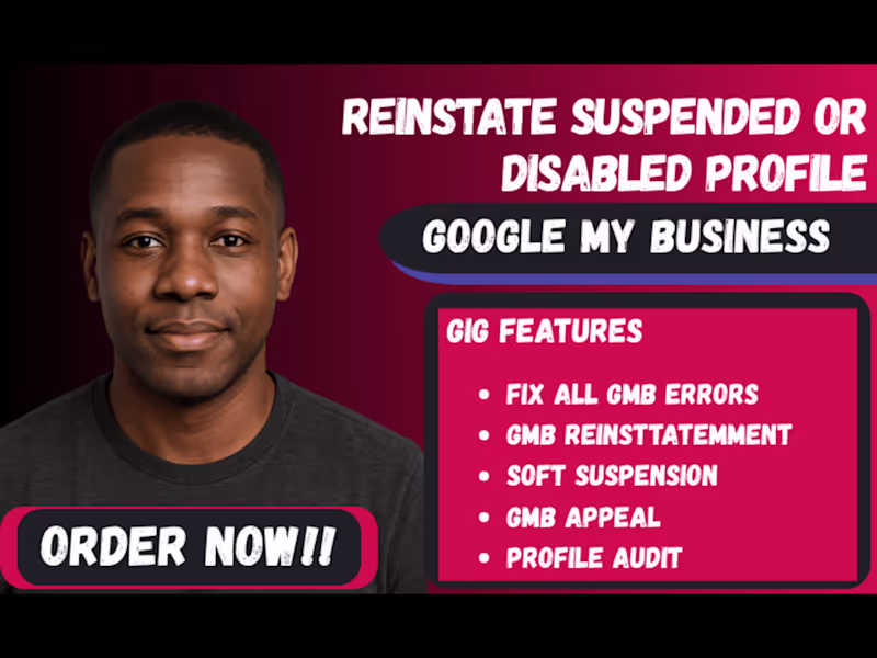 Cover image for I Will Reinstate Your  Suspended Google My Business Profile