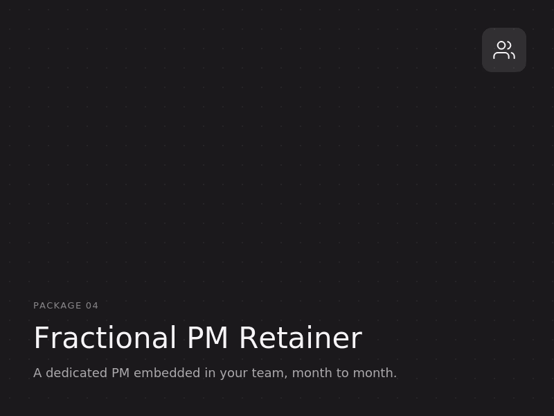 Cover image for Fractional PM Retainer