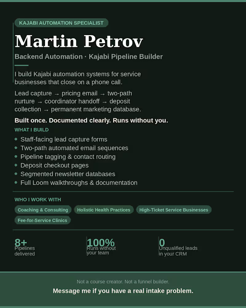 Cover image for I help service businesses stop