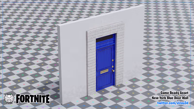 Cover image for Fortnite Wall Asset: NY Blue Door