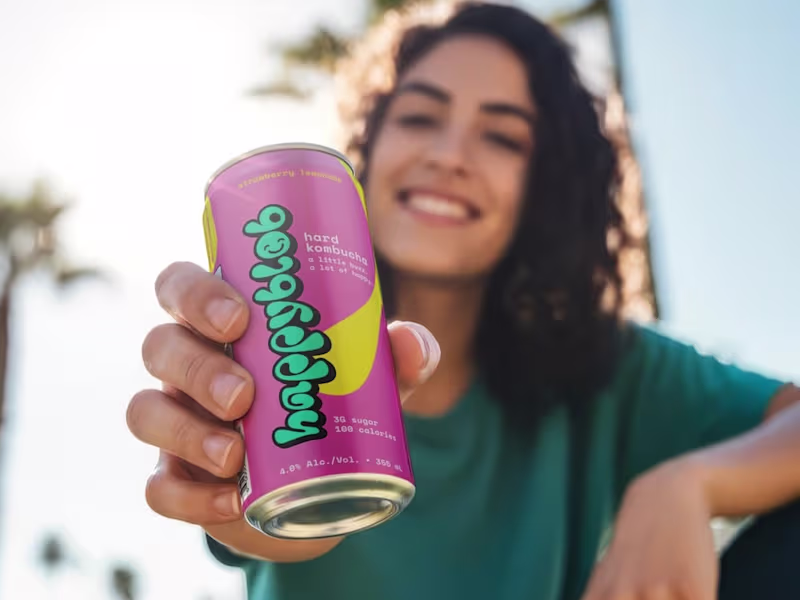 Cover image for Happyblob Hard Kombucha Branding & Packaging