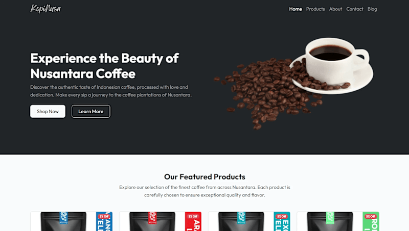 Cover image for Kopinusa.com - Indonesian Coffee Shop