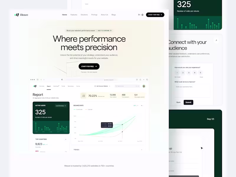 Cover image for Weave - Website SaaS Analytics Landing page