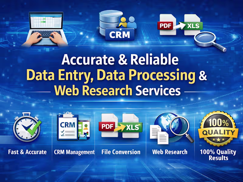 Cover image for Professional Data Entry and CRM Management Services Expert