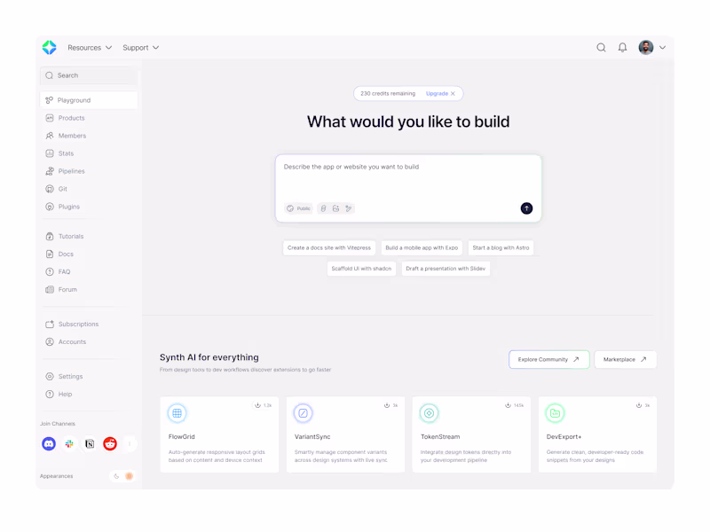 Cover image for AI agents vibe coding dashboard: SnythAI SAAS product design