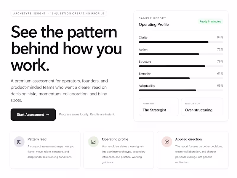 Cover image for Archetype Insight Quiz — Interactive Assessment Experience