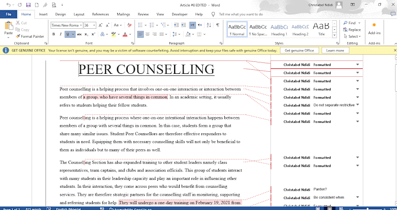 Cover image for Proofreading of Articles