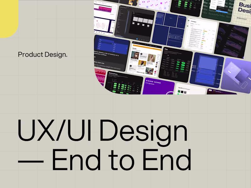Cover image for UX/UI Design – End to End