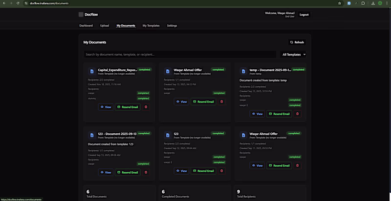 Cover image for Development of DocFlow E-signature Platform