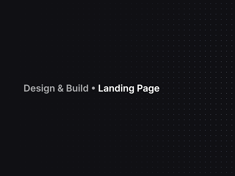 Cover image for Design & Build : Marketing Website
