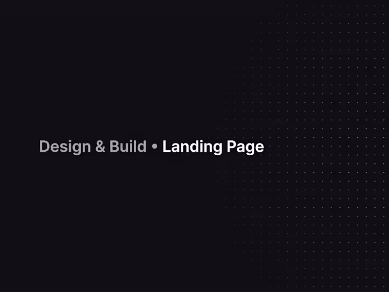 Cover image for Design & Build : Marketing Website