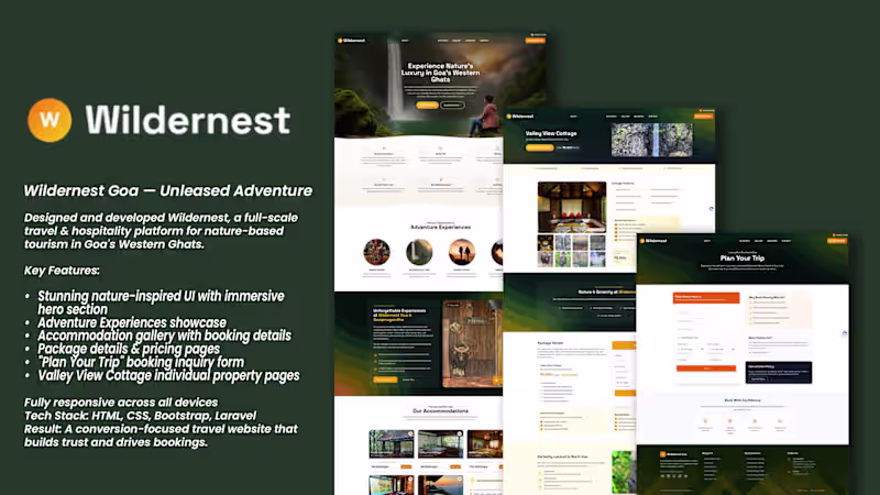 Cover image for Wildernest Goa - Unleased Adventure