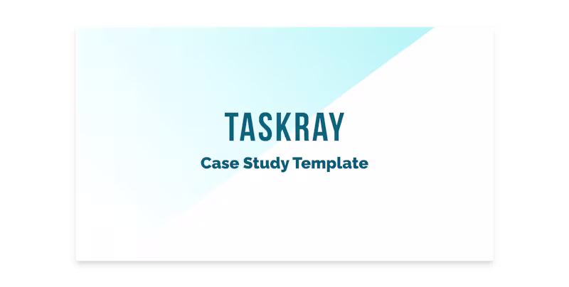 Cover image for Case Study Deck for Project Management Platform