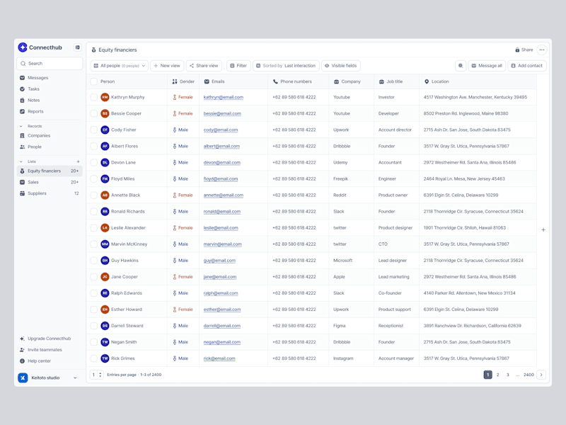 Cover image for Contact Management Flow Design for CRM Web App