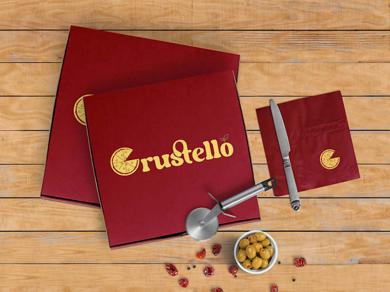 Cover image for 'Crustello' Pizza Branding