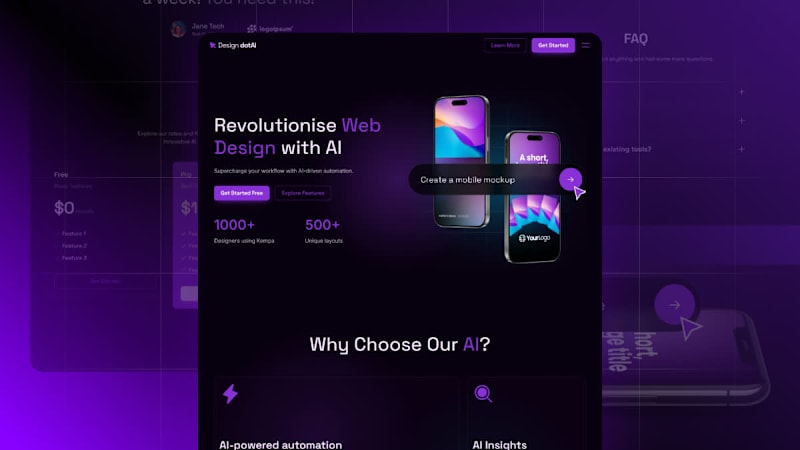 Cover image for Design dotAI — AI SaaS Template for Framer